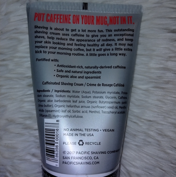 PACIFIC SHAVING CO. Caffeinated Shaving Cream - Picture 2 of 3
